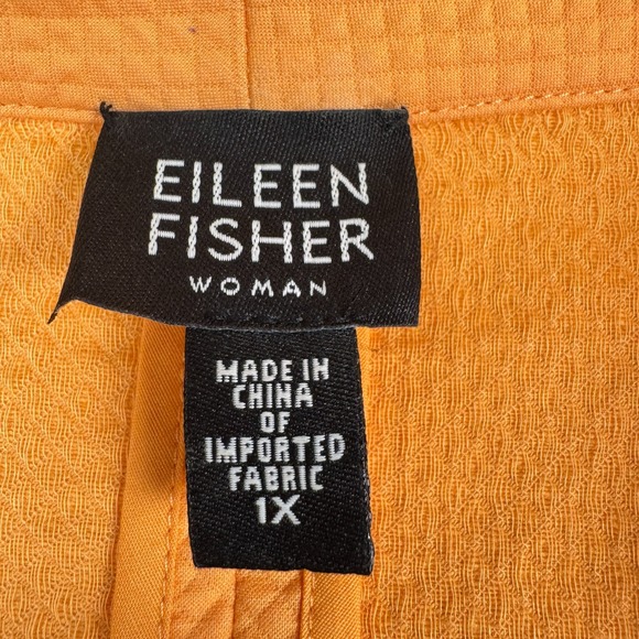 Eileen Fisher Funnel Neck Jacket Womens 1X Pique‎ Diamond Full Zip Orange - Picture 3 of 13